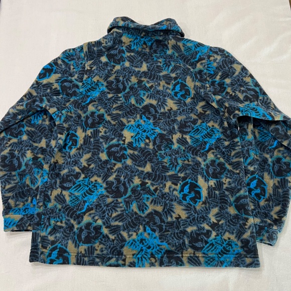 Vintage Columbia All Over Bird Print Fleece Jacket Size 14/16 Winter Fall Coat - Picture 3 of 7
